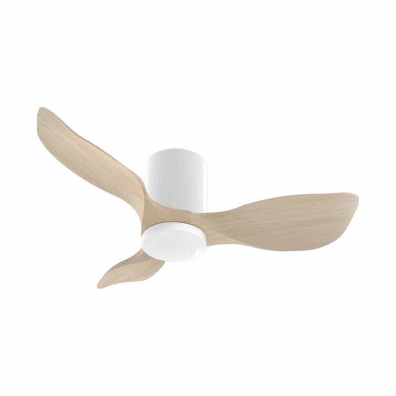 EUROPACE 41 In Dc Motor Ceiling Fan (hugger) With Light - White/ Wood ECF41H - WHLW-PG-image 1