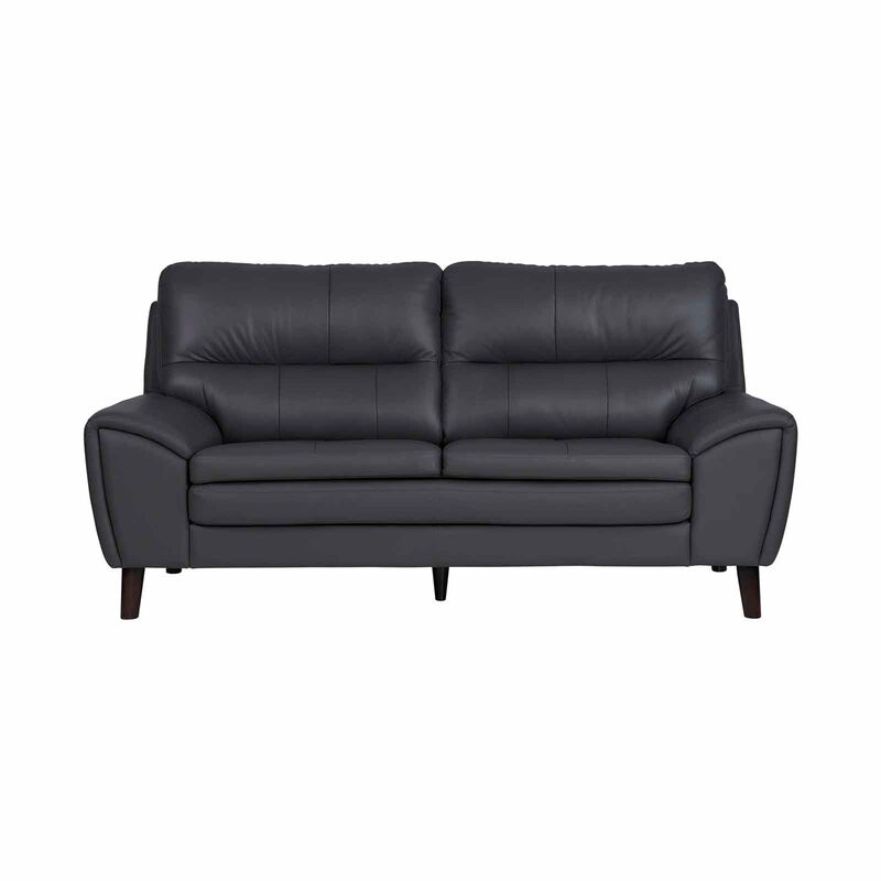 SOLOTTI 3 Seater (hl) Charcoal Half Leather Sofa CARLOTTA-image 1