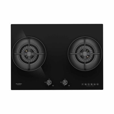FUJIOH (70cm) 2-burners Gas Hob (black Glass) - Pub (exclude Installation) FH-GS6827 GLBK TG