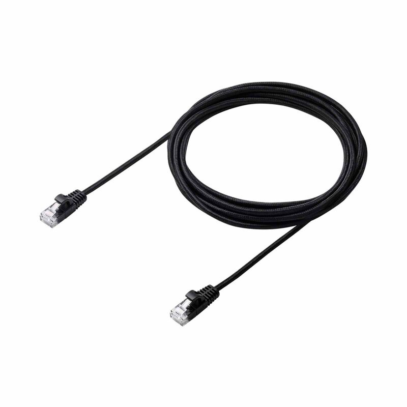 ELECOM Cat 6a Lan Cable Mesh 3m - Black LD-GPAM/BK30-image 5
