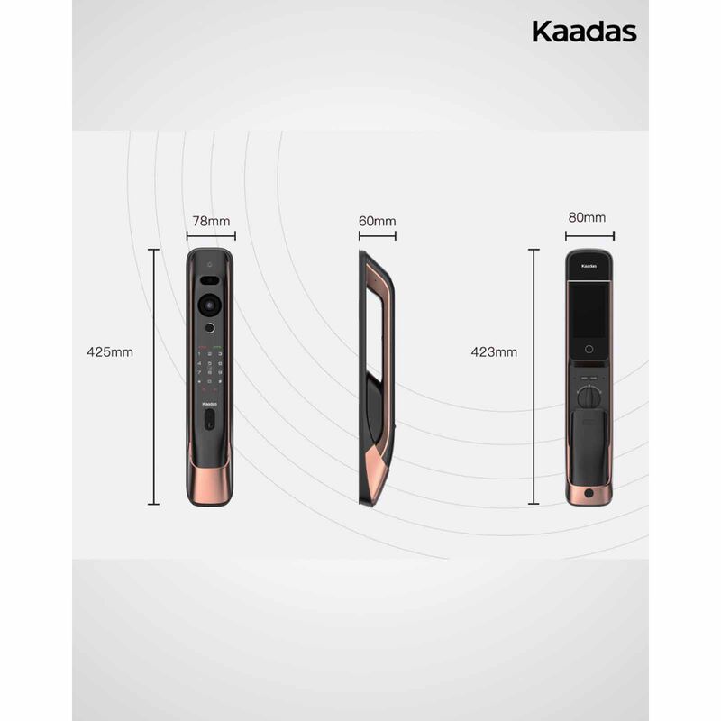 KAADAS Wifi Mortise Door Lock With 3d Face Recognition, Built-in Doorbell & Viewer K20 PRO MAX COPPER-image 8