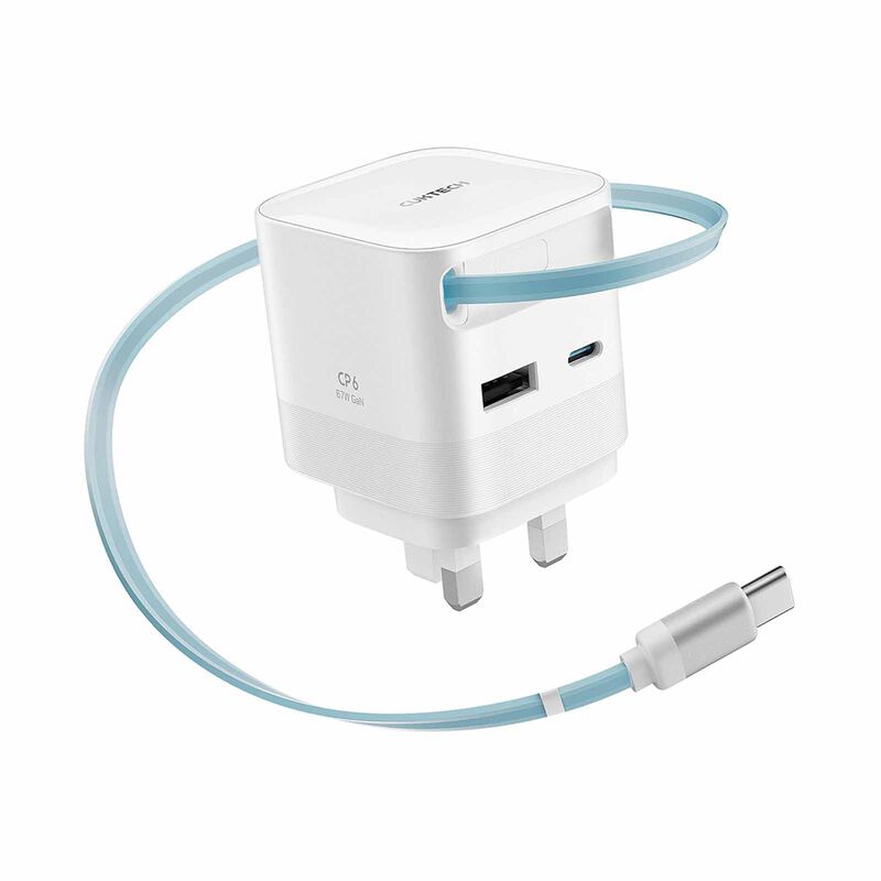 CUKTECH Charger 67w Built-in Cable - White AD653W-UK-image 2