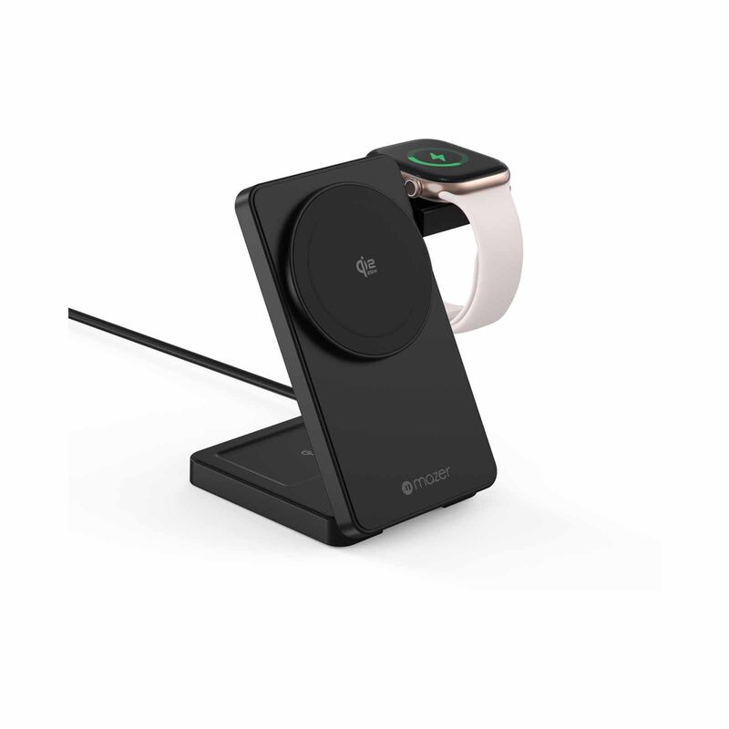 MAZER Qi2.2 25w Foldable 3in1 Total 35w Wireless Charging Stand-black M-MAGFOLD07-BK-image 7