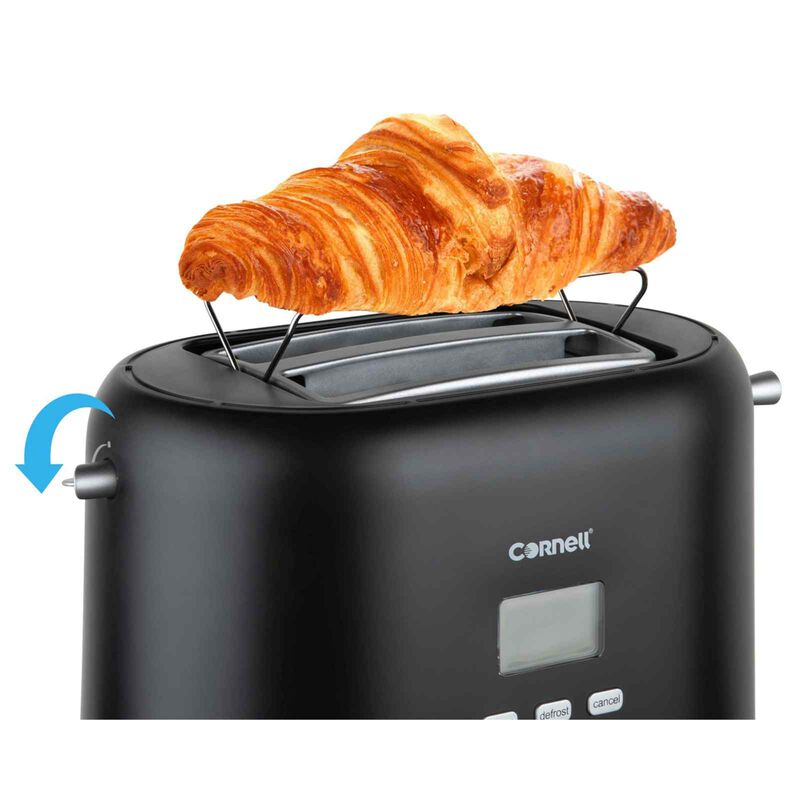 CORNELL Digital Pop-up Toaster With Cover - Black CTSDC2800BK-image 2