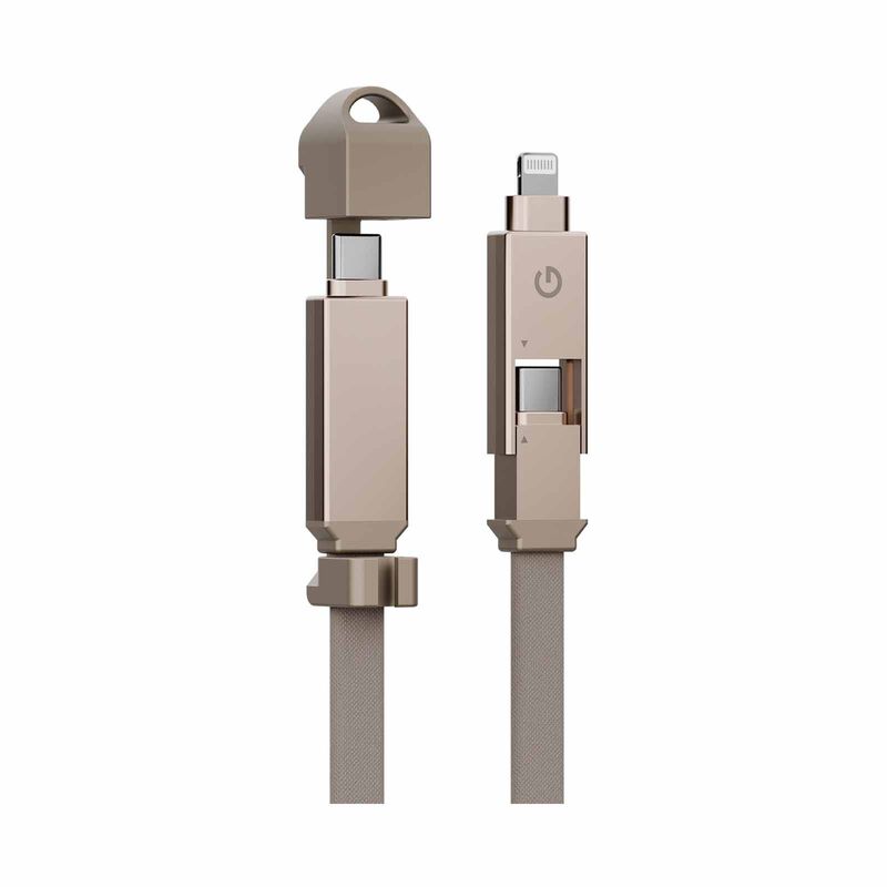 ENERGEA Sheath 2-in-1 C To C + Lightning Cable, 480mbps, 60w, 15cm -gold CBL-60SHTH-GLD015-image 2