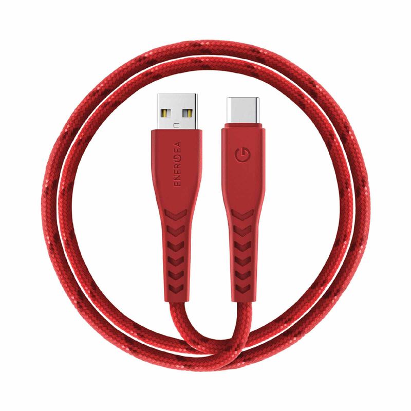 ENERGEA Nyloflex Usb2.0 Usb-a To Usb-c 5a Universal Cable 1.5m Red CBL-NFAC5U-RED150-image 1