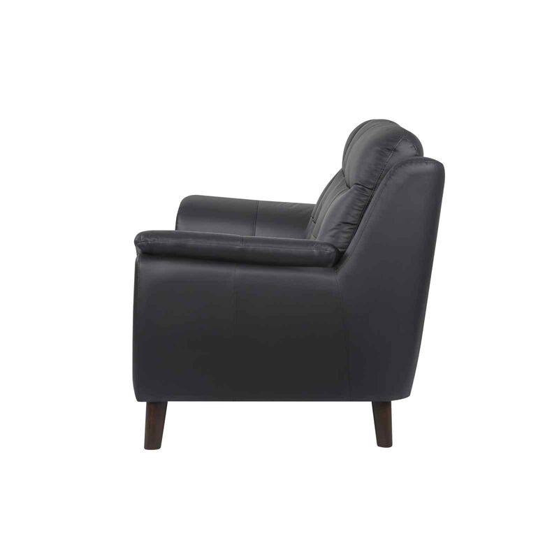 SOLOTTI 3 Seater (hl) Black Half Leather Sofa LIVIA-image 3