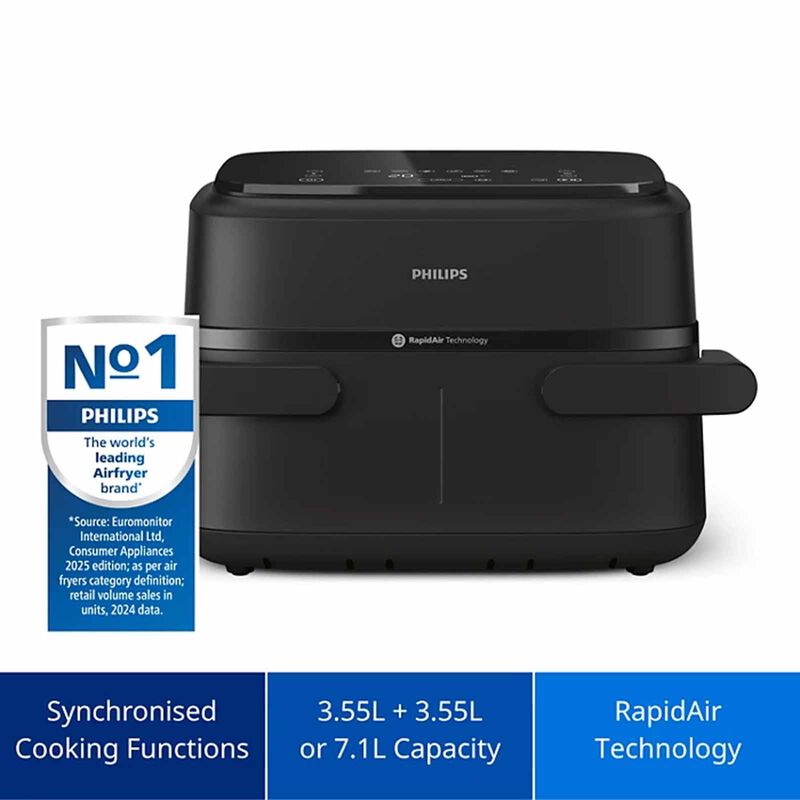PHILIPS Series 1000 Airfryer Dual Basket (7.1l) NA150/09-image 7