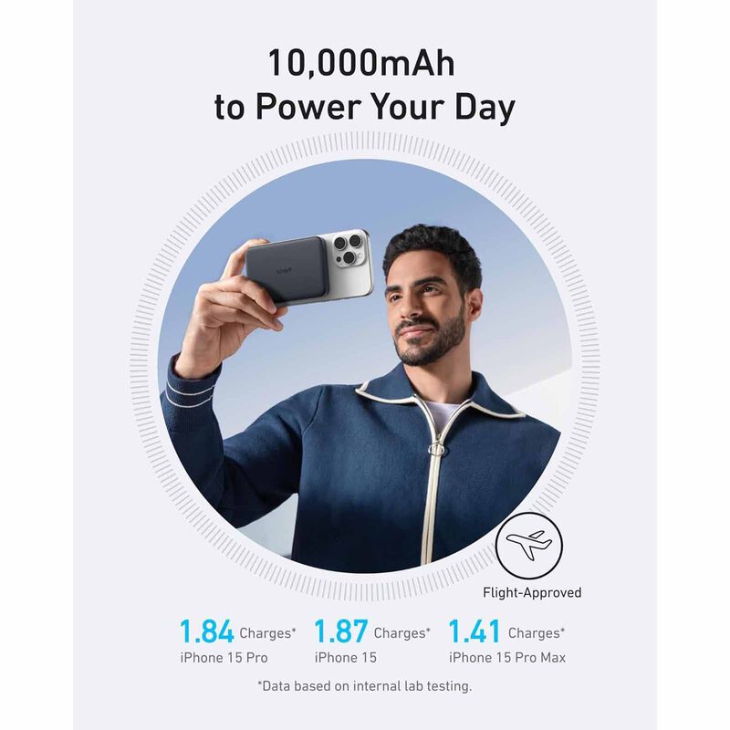 ANKER Maggo Powerbank Slim Qi2 10k Black A1664H11-image 6