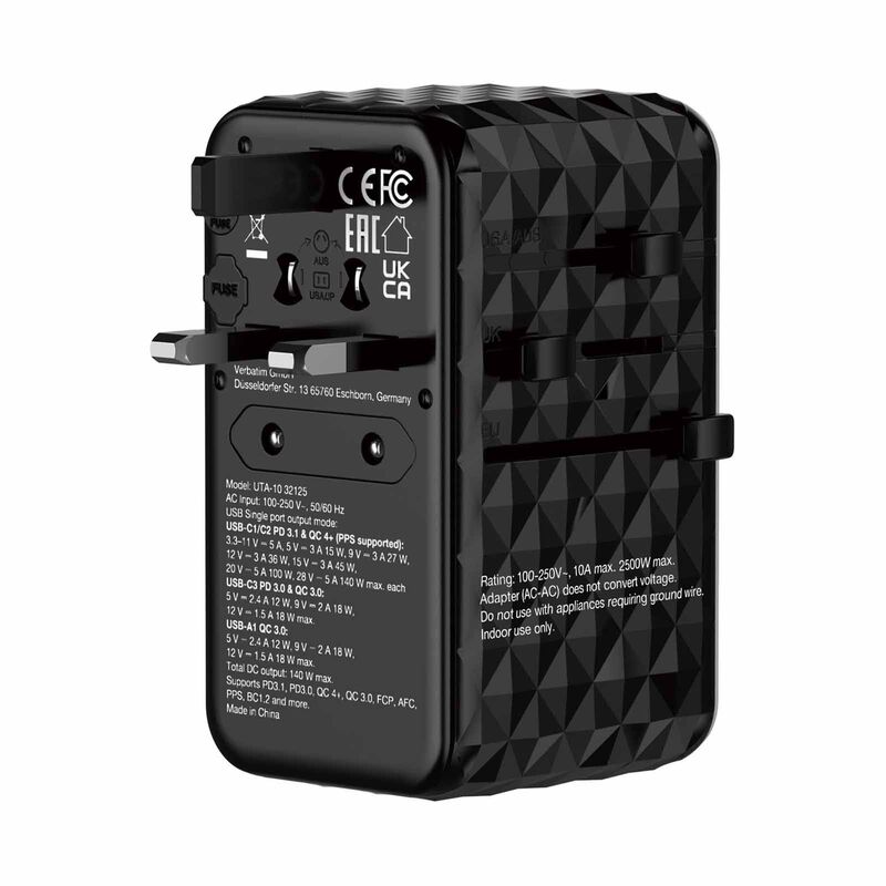 VERBATIM Gan Iii 140w Universal Travel Adapter (uta-10) VM32125-image 6