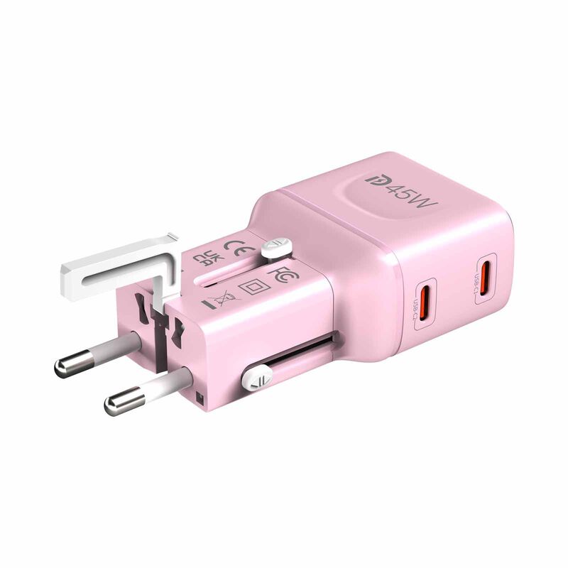 MAZER Infinitetravel Pocket Gan Pd45w 2c Travel Charger-pink M-IFTRAVEL545-PK-image 5