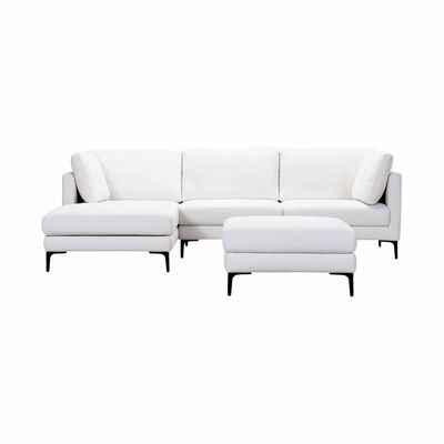 L Shaped (fab) New Beige Left Fabric Sofa ALDINA