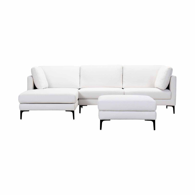 L Shaped (fab) New Beige Left Fabric Sofa ALDINA-image null