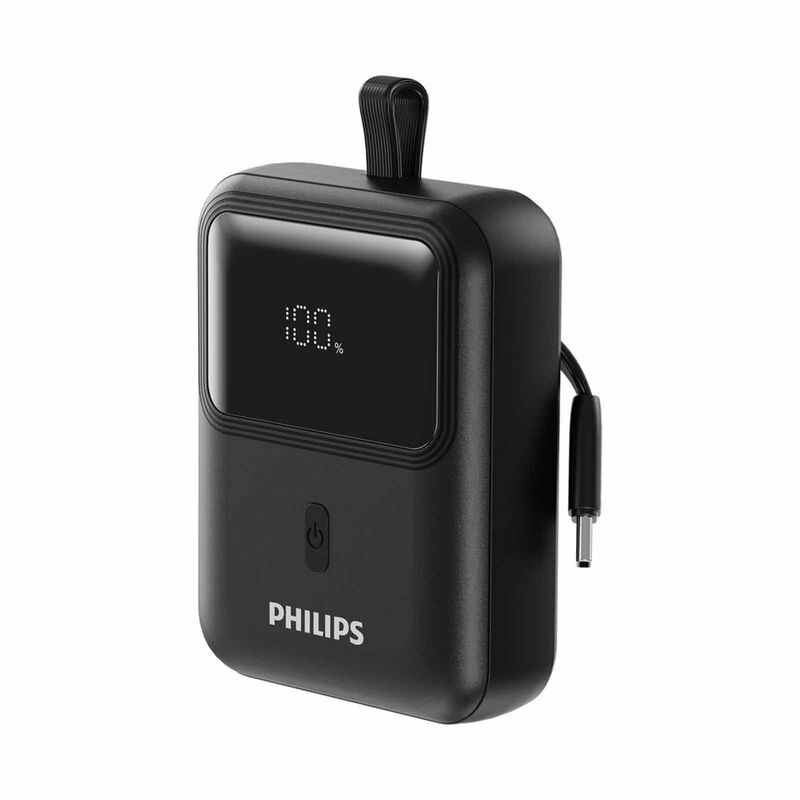 PHILIPS 10000mah (pd 30w 1a+1c With Inbuilt 1c Cable) Mini Design Digital Display Black DLP7810CB/00-image 5
