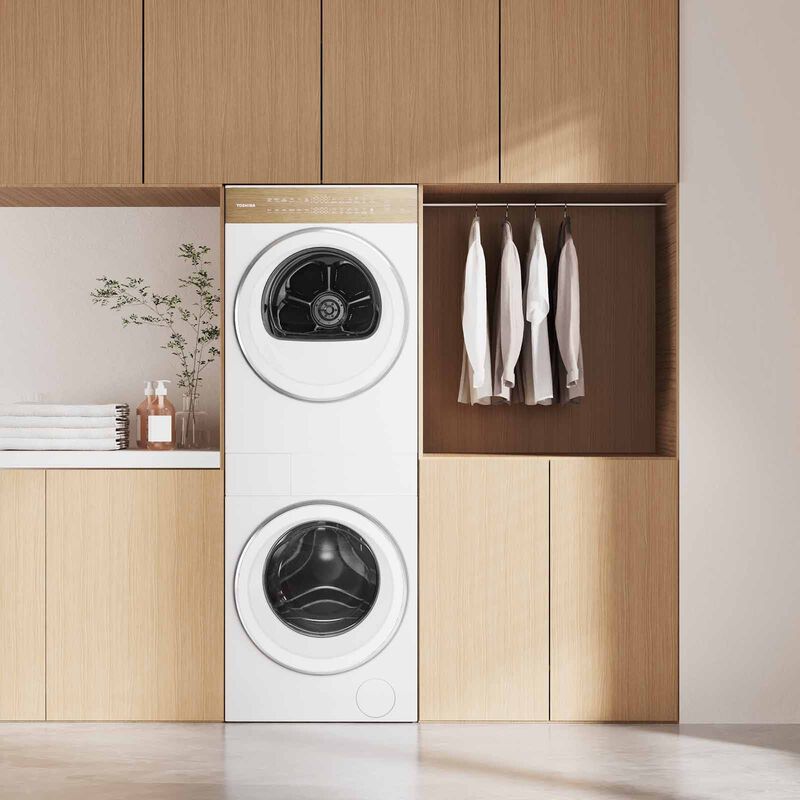 TOSHIBA Frontload Washer/dryer Station (tw-t40bzp110mws(wt)+td-t40bs90hws(wt) (10kg/8kg) TWD-T40BZU110MWS(WT)-image 2