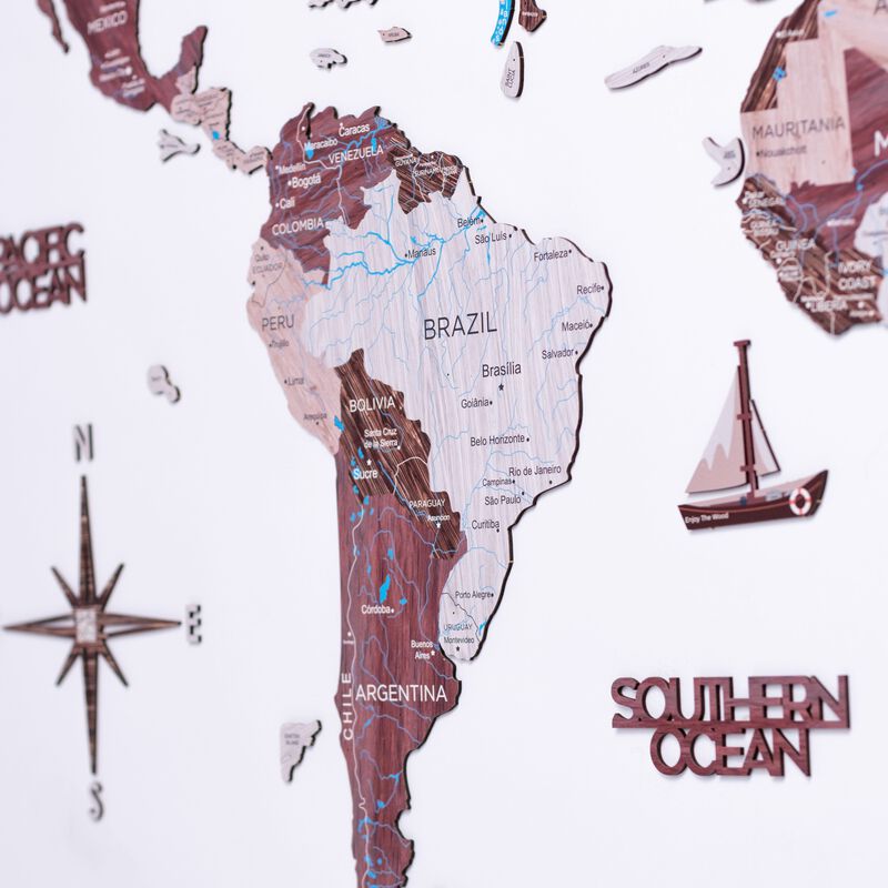 2d Wooden World Map Cappuccino Xl ENJOY THE WOOD-image 6
