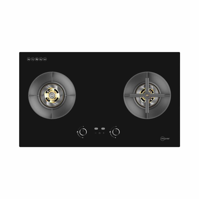 MAYER 88cm 2 Burner Gas Hob - Glass Black (lpg/pub) (exclude Installation) MMGH288HI-image 1