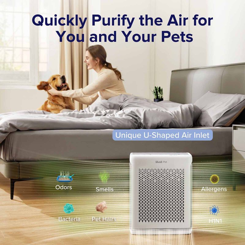 LEVOIT Vital 100s Pet Care H13 True Hepa Pet Fur Allergies Smart Air Purifier LV-VT100S-WH-image 9
