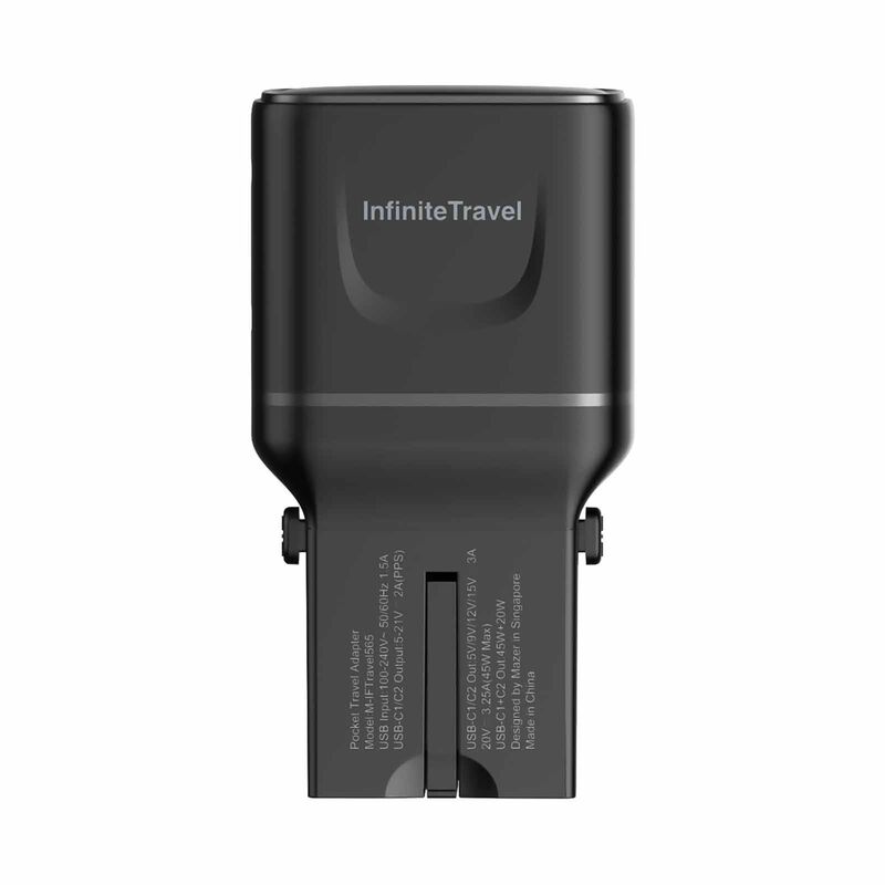 MAZER Infinitetravel Pocket Gan Pd65w 2c Travel Charger-black M-IFTRAVEL565-BK-image 9