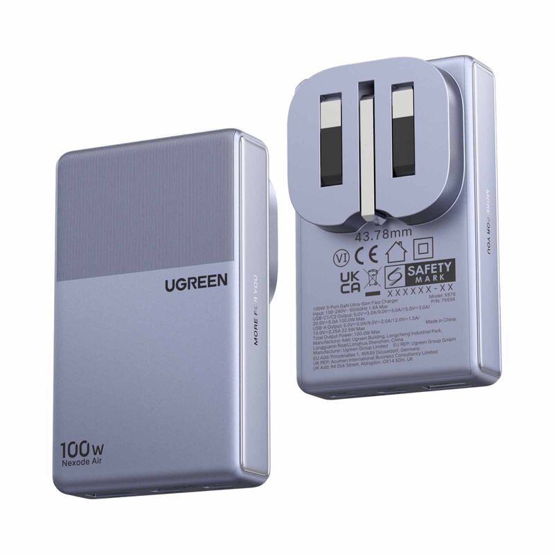UGREEN 100w Gan Fast Charger (2c1a), Foldable X876_75556B-image 3