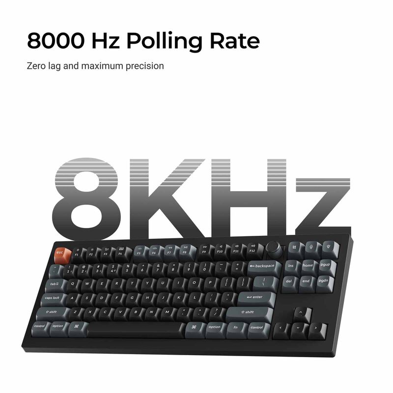 KEYCHRON K3 Ultra 8k 75% 84 Keys Black Rgb Hot-swap Milk Pom Red Switch KYCN-K3U-H1-image 3