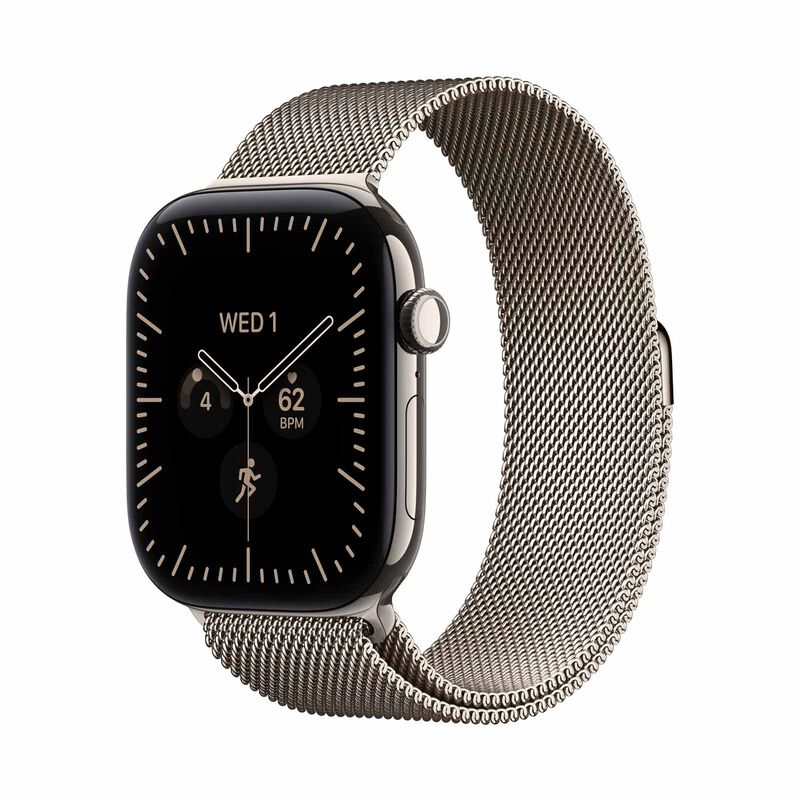 APPLE Watch Series 12 Gps + Cellular 46mm Natural Titanium Case With Natural Milanese Loop - M/l MJGQ4X/A-image 2