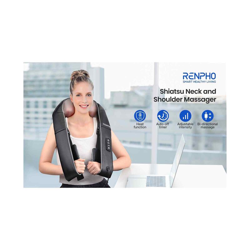 RENPHO Shiatsu Neck And Shoulder Massager With Adjustable Strap SNM066-BK-image 15