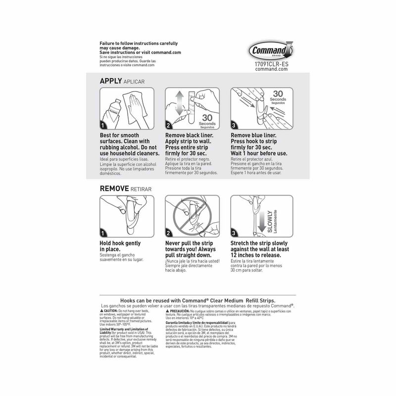 3M COMMAND Medium Hooks 2hooks 4strips 17091CLR-image 2