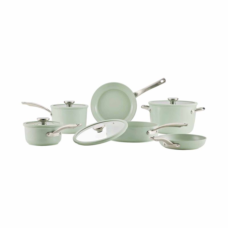 CIRCULON Halo With Laserdefense Ceramic Nonstick 10 Piece Cookware Set - Sage 16155-image 10