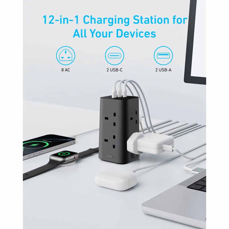 ANKER Tower Extension 12-in-1 Power Strip 20w 8plug A9185 A9185K11-image 6