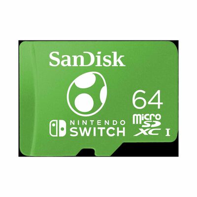SANDISK Sandisk & Nintendo Cobranded Microsdxc 64gb, U3, C10, Uhs-1, 100mb/s R, 90mb/s W, 3x5, Lifetime Ltd SDSQXAO-064G-GN3ZN