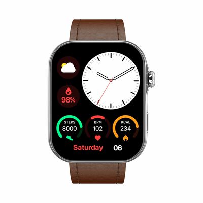 NOISE Colorfit Ultra 3 Smartwatch - Classic Dark Brown WRB-SW-COLORFITULTRA3-LTHR-SLVR_BRN