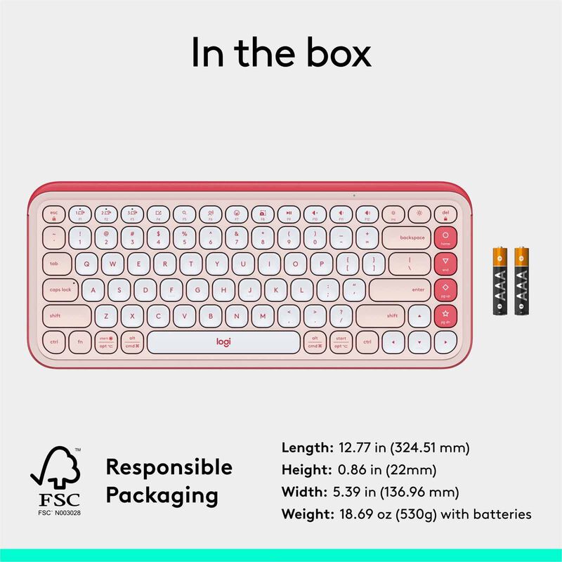LOGITECH Pop Icon Keys Wl Kb - Rose 920-013085-image 14