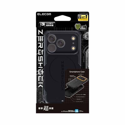 ELECOM Iphone 18 Pro Zeroshock Extreme Magsafe Black PM-A26CZEROKMBK