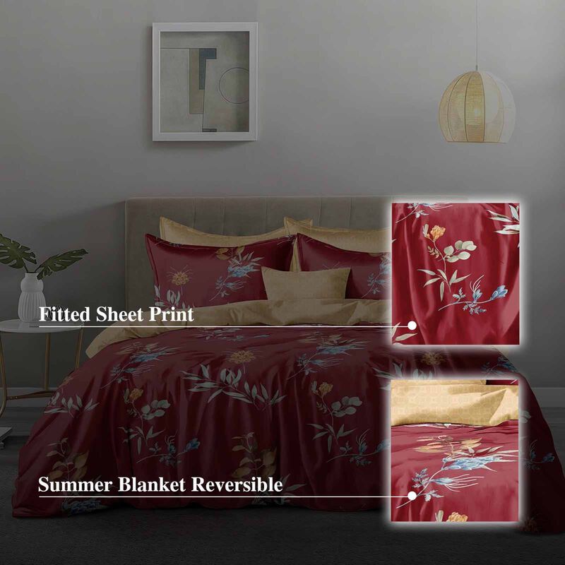 HILLCREST Hillcrest I Comfylux Printed 988tc I Red Whisper King Fitted Sheet ( Oe ) 7470 - A I K I FS I REDWHISPER-image 4