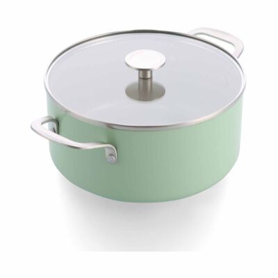 KITCHENAID Aluminium 9g 24cm Covered Casserole - Pistachio KAAM069435