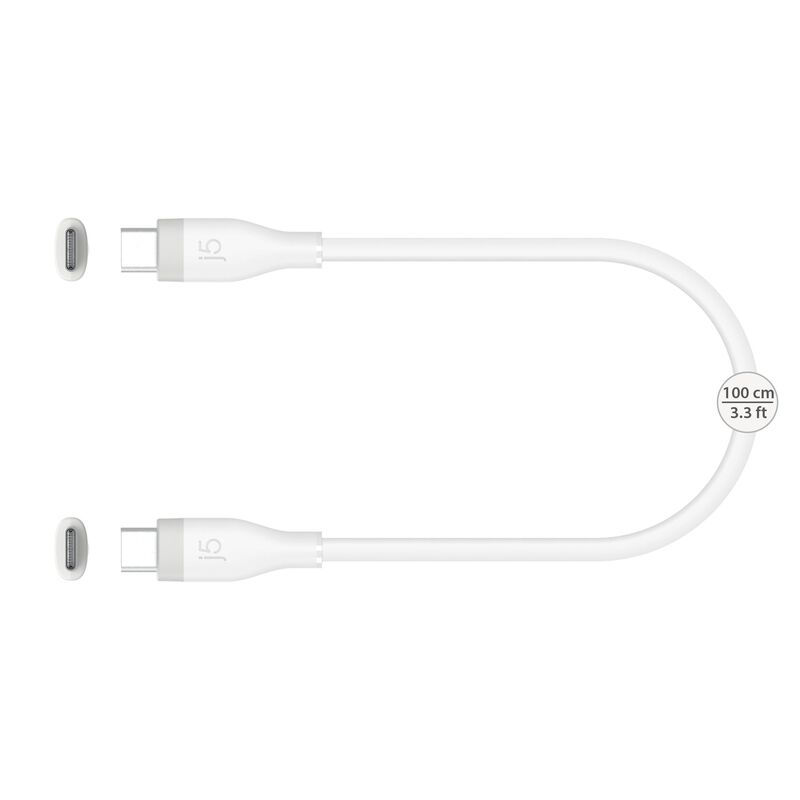 J5CREATE Usb-c 60w Liquid Silicone Fast Charging Cable (pure White) JUCX17W-image 2