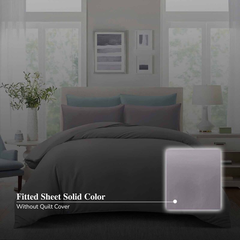 HILLCREST Hillcrest I Comfylux Solid 988tc I Grey I Queen Fitted Sheet ( Oe ) 6838 I Q I FS I GREY-image 3