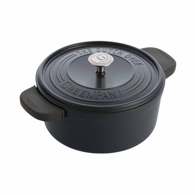 GREENPAN Featherweights 28cm Ceramic Non-stick Casserole Pot With Lid - Black GPFW695493