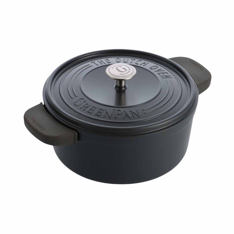 GREENPAN Featherweights 28cm Ceramic Non-stick Casserole Pot With Lid - Black GPFW695493-image null