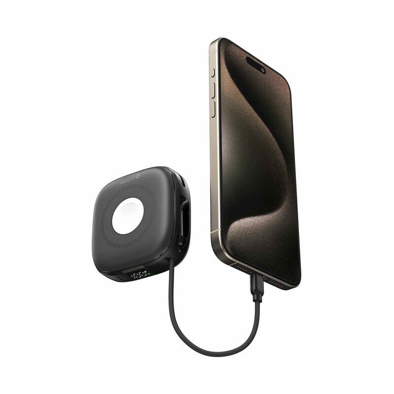 MAZER 10,000mah Qi2 Compatible 15w With Built-in Usb-c+lightning Cables, Apple Watch, Pd20w, Power Bank-bl M-MAGLINK18I-BG-image 3