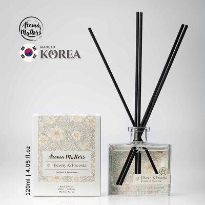 AROMA MATT Peony & Freesia Reed Diffuser 4.05 Fl.oz (120ml) BOTTLE120-PEONY FREESIA