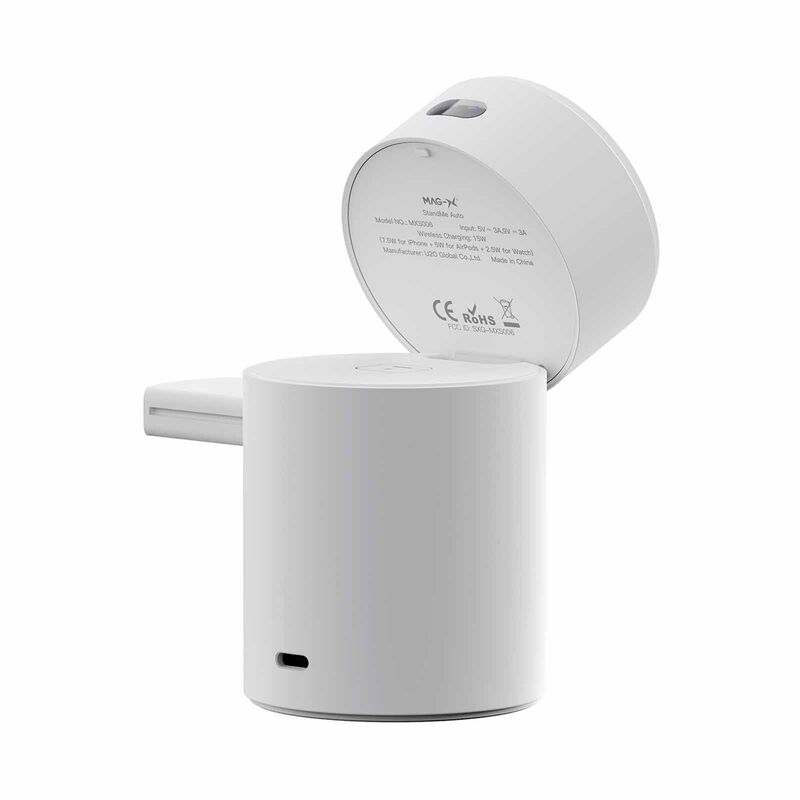IWALK Power Stand 10000 Qi2 3-in-1 Wireless Charger White With Auto Rotation MXS006-002A-image 9