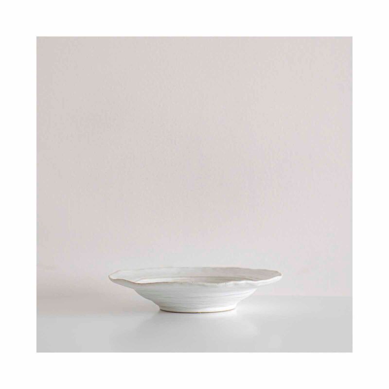 MAELSTROM Organic Shaped Rustic White Soup Plate-image 2