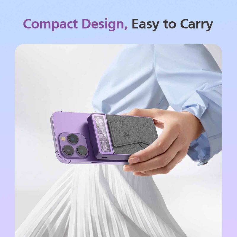 MICROPACK 3 In 1 Pd Fast Charging Magnetic Wireless Powerbank - Purple WPB-310-PL-image 8