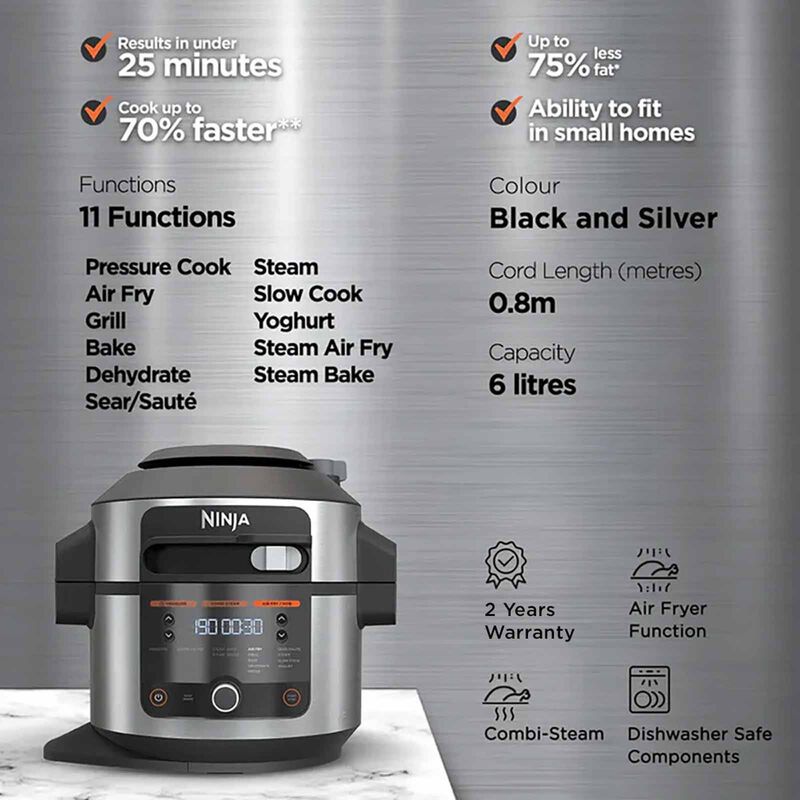 NINJA Foodi Smart 11-in-1 Multi Cooker With Smartlid OL550-image 3