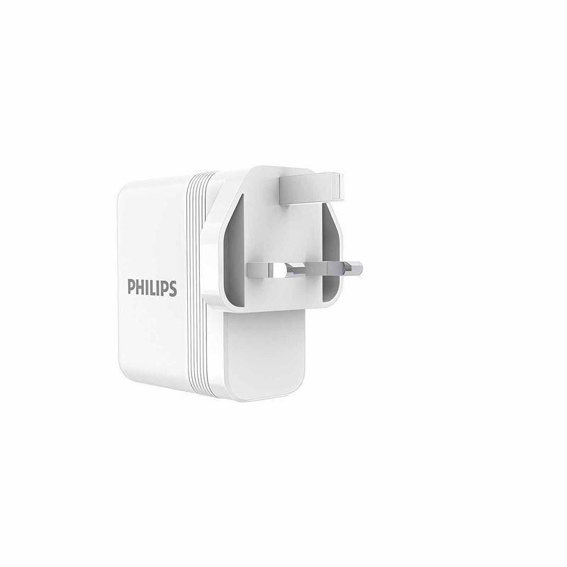 PHILIPS 100w Gan Wall Charger 2 Usb-c + 1 Usb-a White DLP6332CW/05-image 3