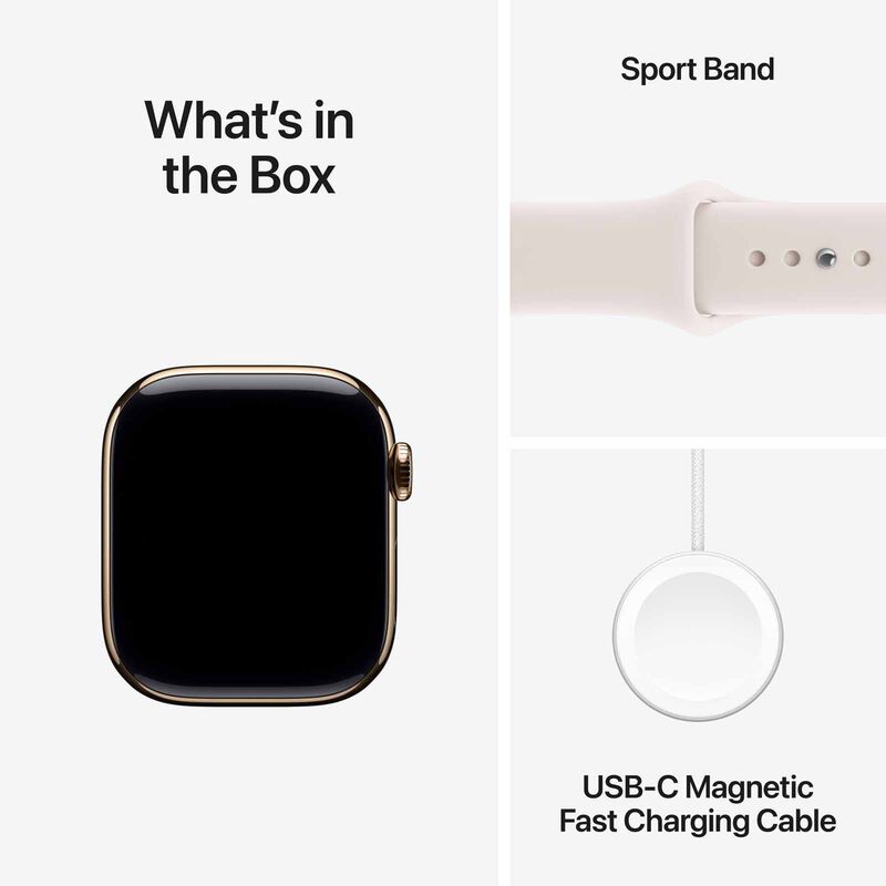 APPLE Watch Series 11 Gps + Cellular 46mm Gold Titanium Case With Light Blush Sport Band - S/m MFD54X/A-image 6