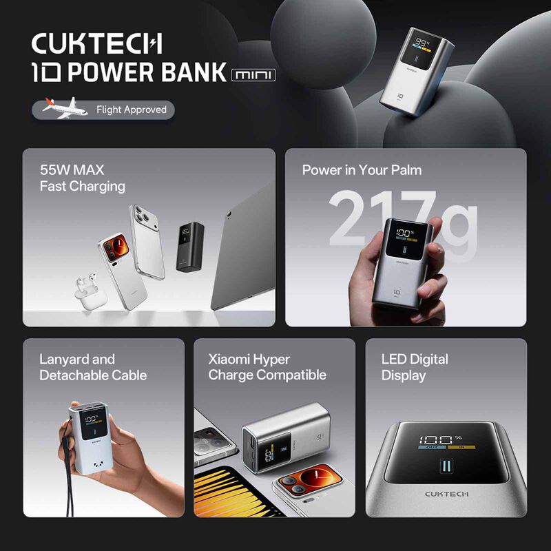 CUKTECH Powerbank 10000mah Pd 55w - Grey CKPB1055CNTG-image 4
