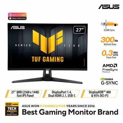 ASUS 27in Tuf Gaming Qhd 300hz Gaming Monitor VG27AQM5A